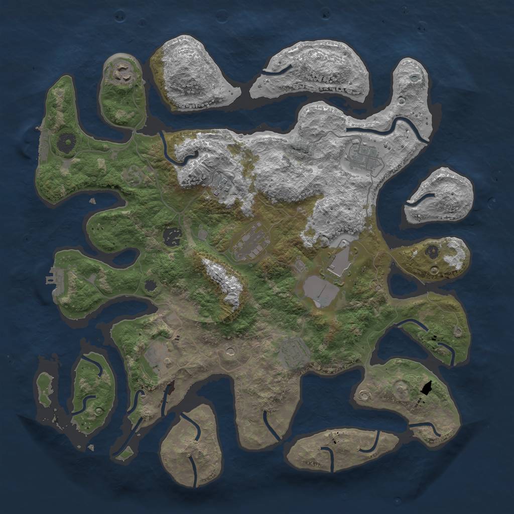 Rust Map: Procedural Map, Size: 3950, Seed: 215940, 13 Monuments