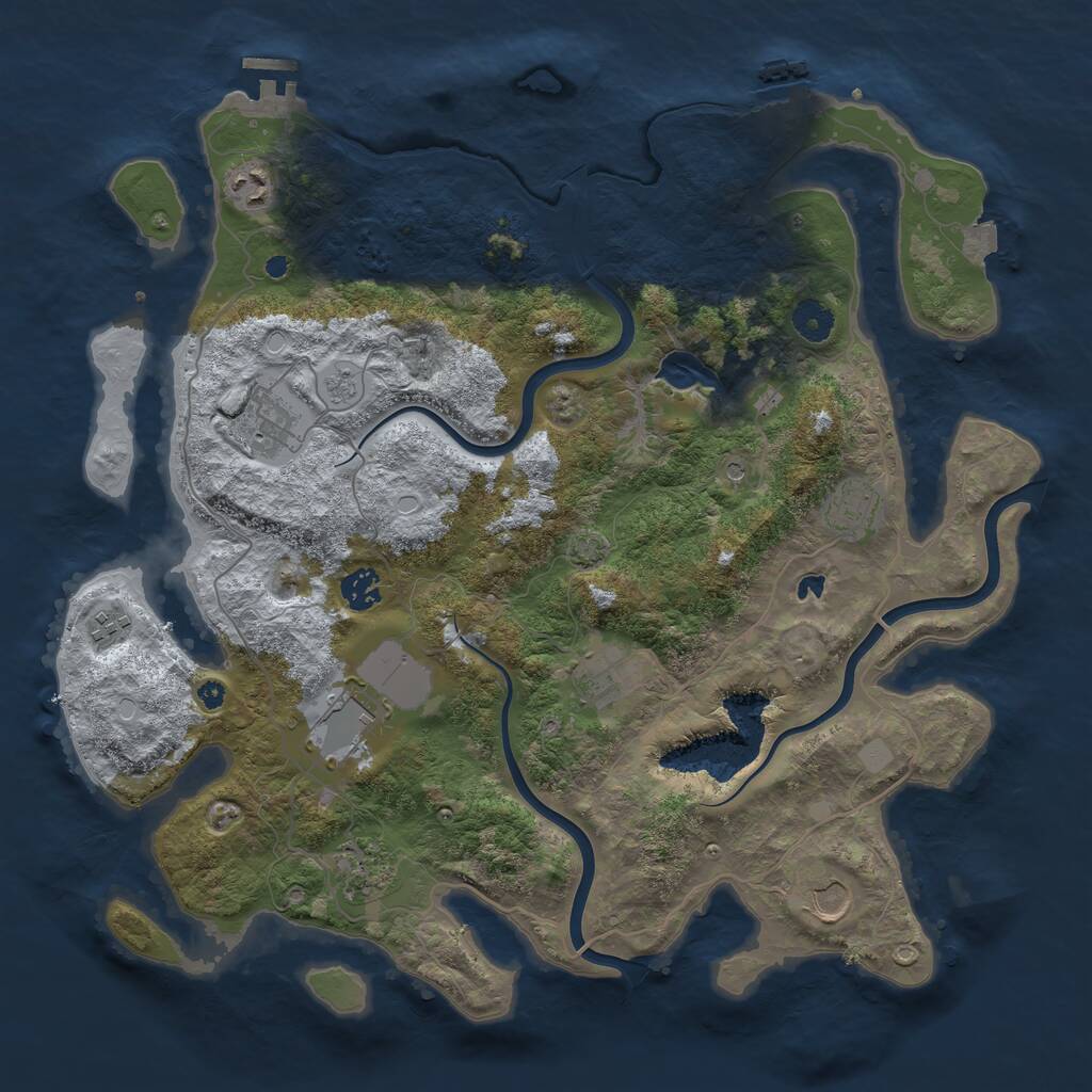 Rust Map: Procedural Map, Size: 4000, Seed: 1444275148, 15 Monuments