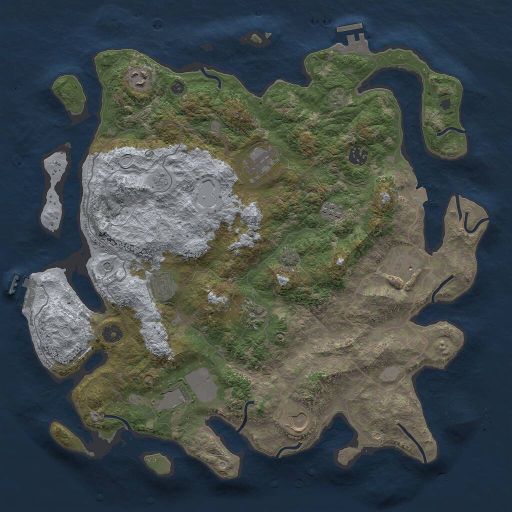 Rust Map: Procedural Map, Size: 4000, Seed: 1444275148, 15 Monuments