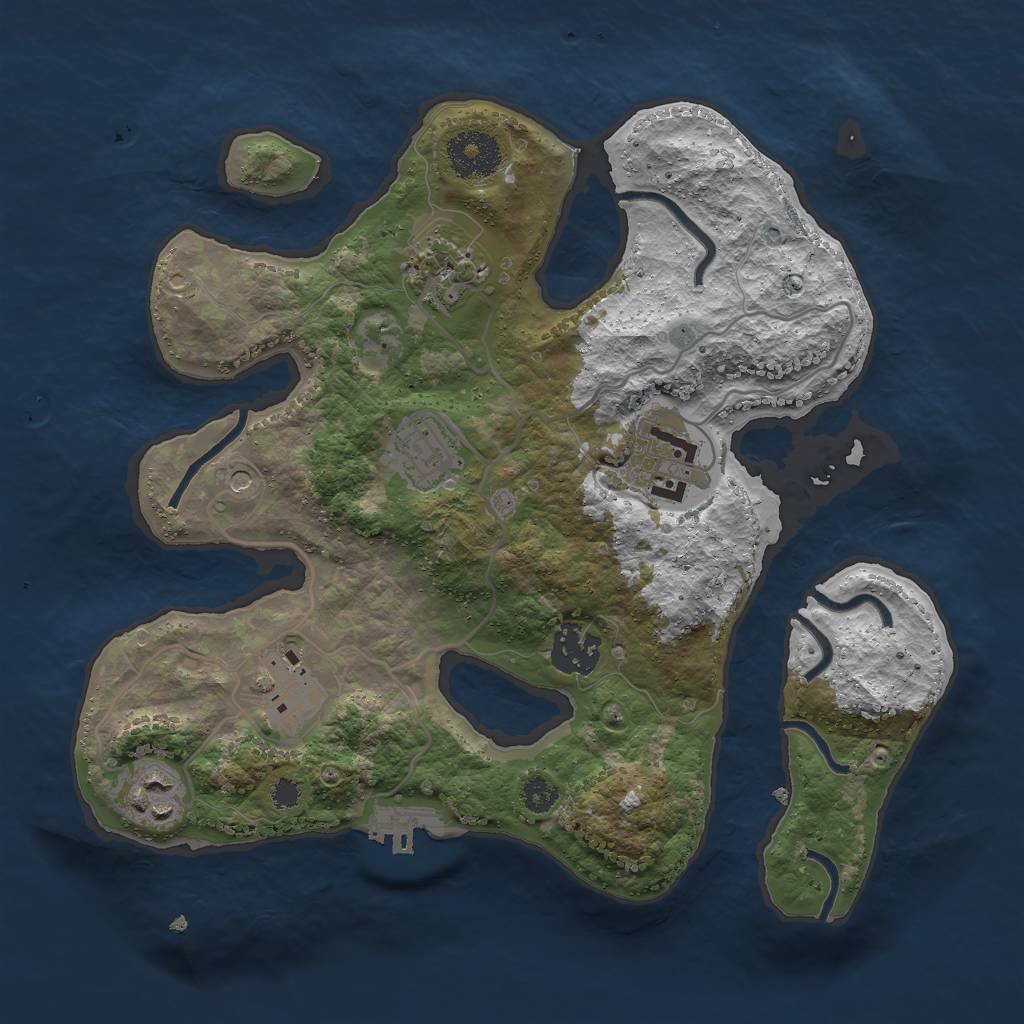 Rust Map: Procedural Map, Size: 3000, Seed: 8230, 10 Monuments