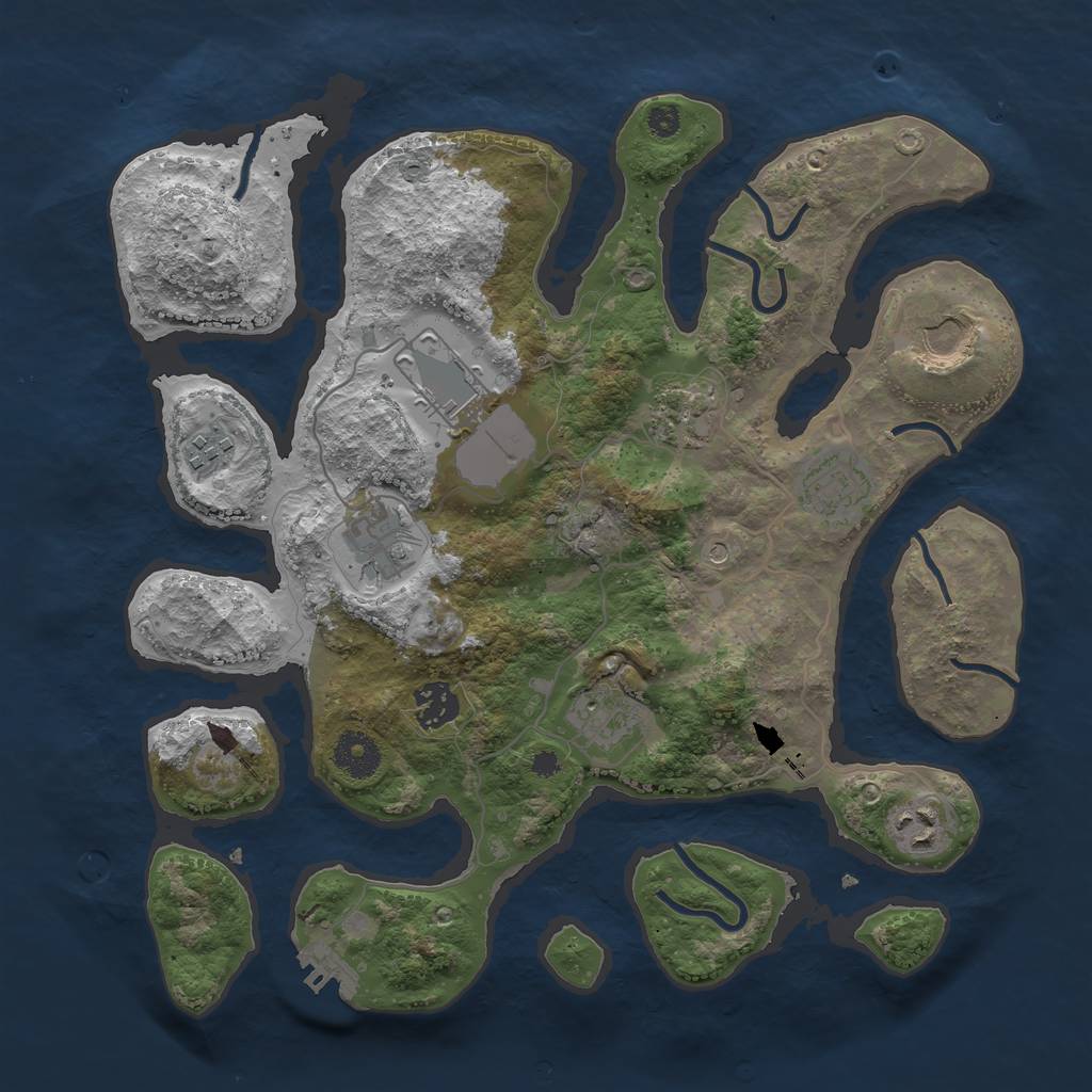 Rust Map: Procedural Map, Size: 3500, Seed: 69691169, 13 Monuments