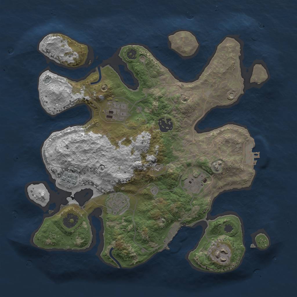 Rust Map: Procedural Map, Size: 3000, Seed: 316989, 11 Monuments