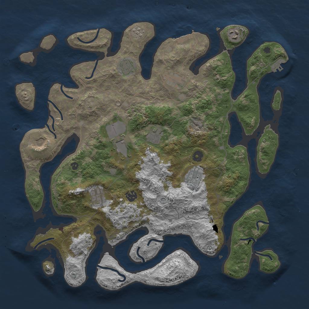 Rust Map: Procedural Map, Size: 4200, Seed: 1008281524, 15 Monuments