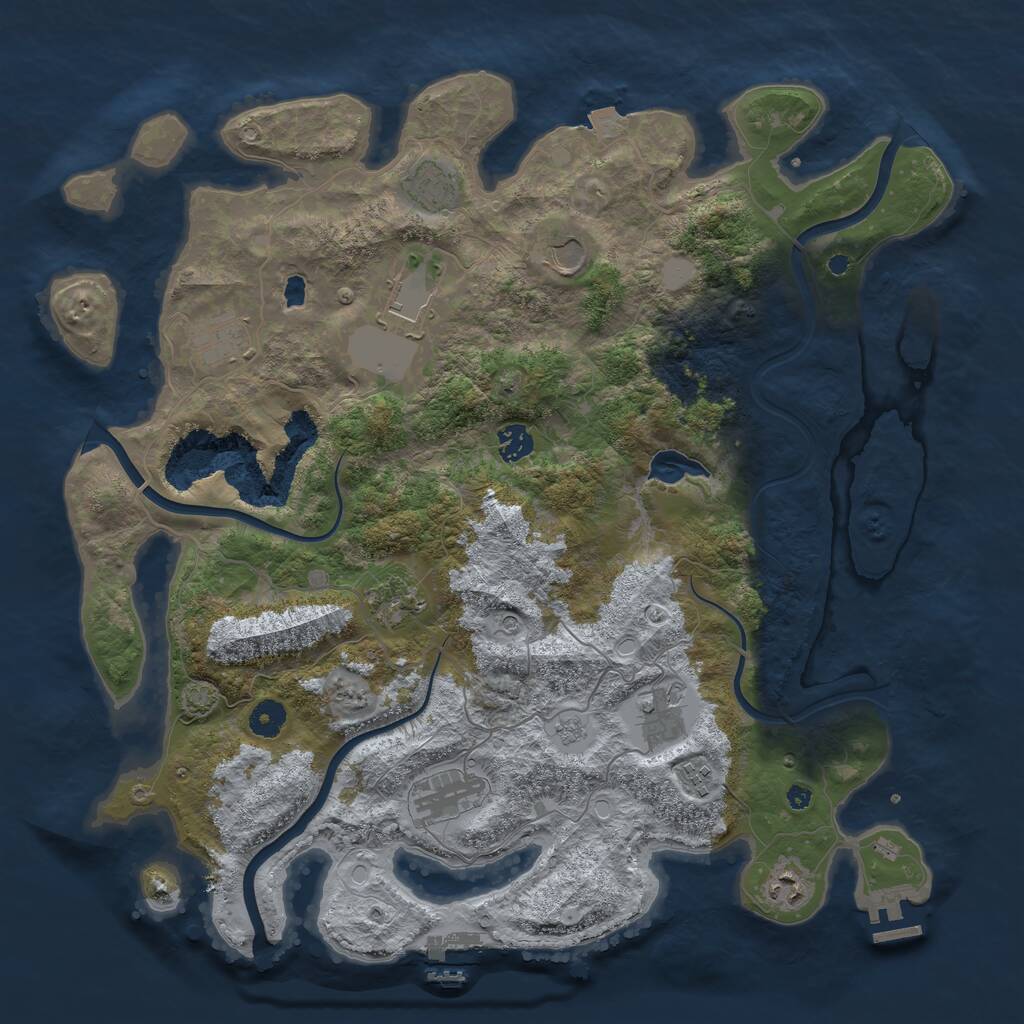 Rust Map: Procedural Map, Size: 4200, Seed: 1008281524, 16 Monuments