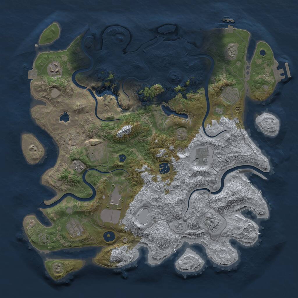 Rust Map: Procedural Map, Size: 4000, Seed: 8828067, 15 Monuments