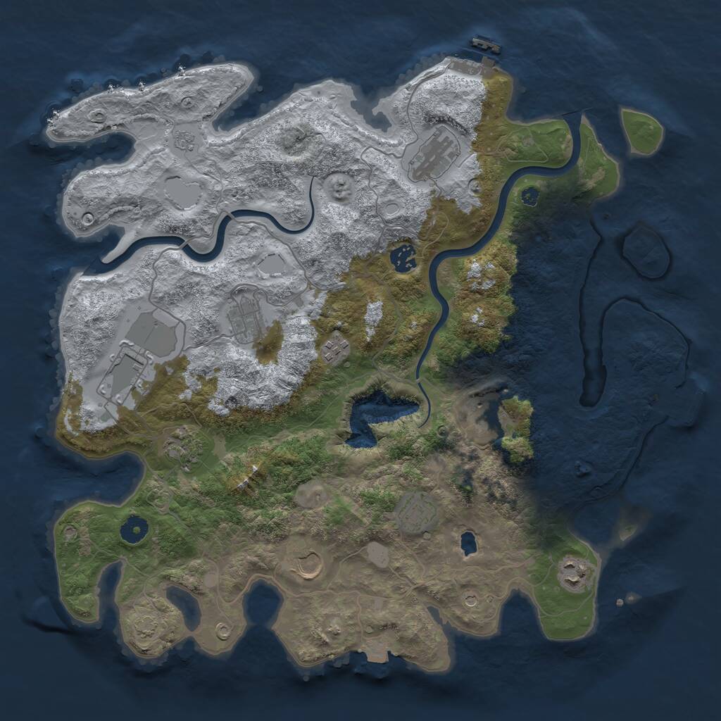 Rust Map: Procedural Map, Size: 4000, Seed: 2637963, 16 Monuments