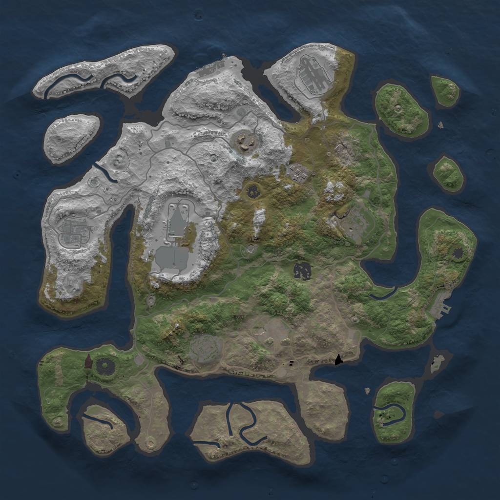 Rust Map: Procedural Map, Size: 4000, Seed: 2637963, 14 Monuments