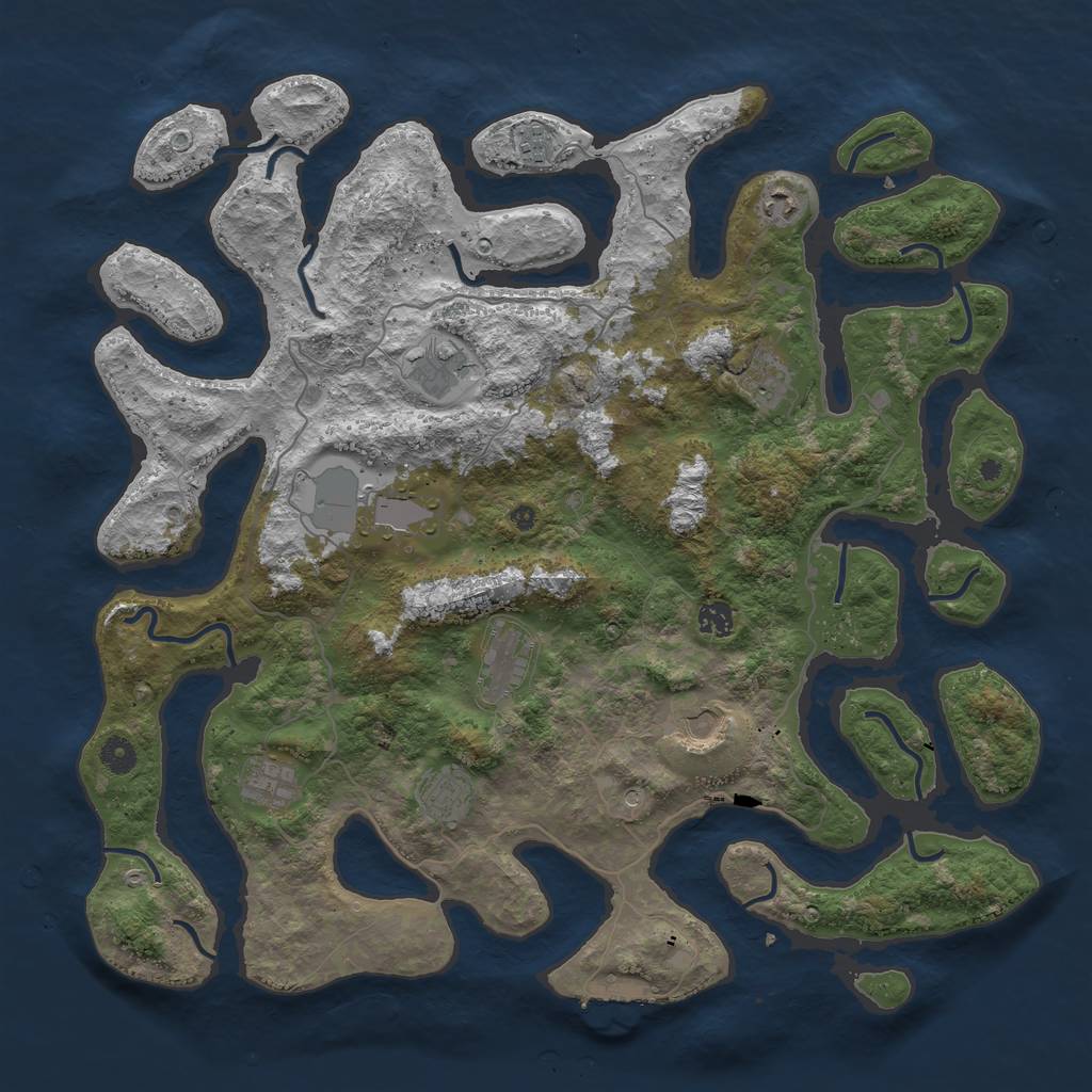 Rust Map: Procedural Map, Size: 4500, Seed: 955212002, 14 Monuments