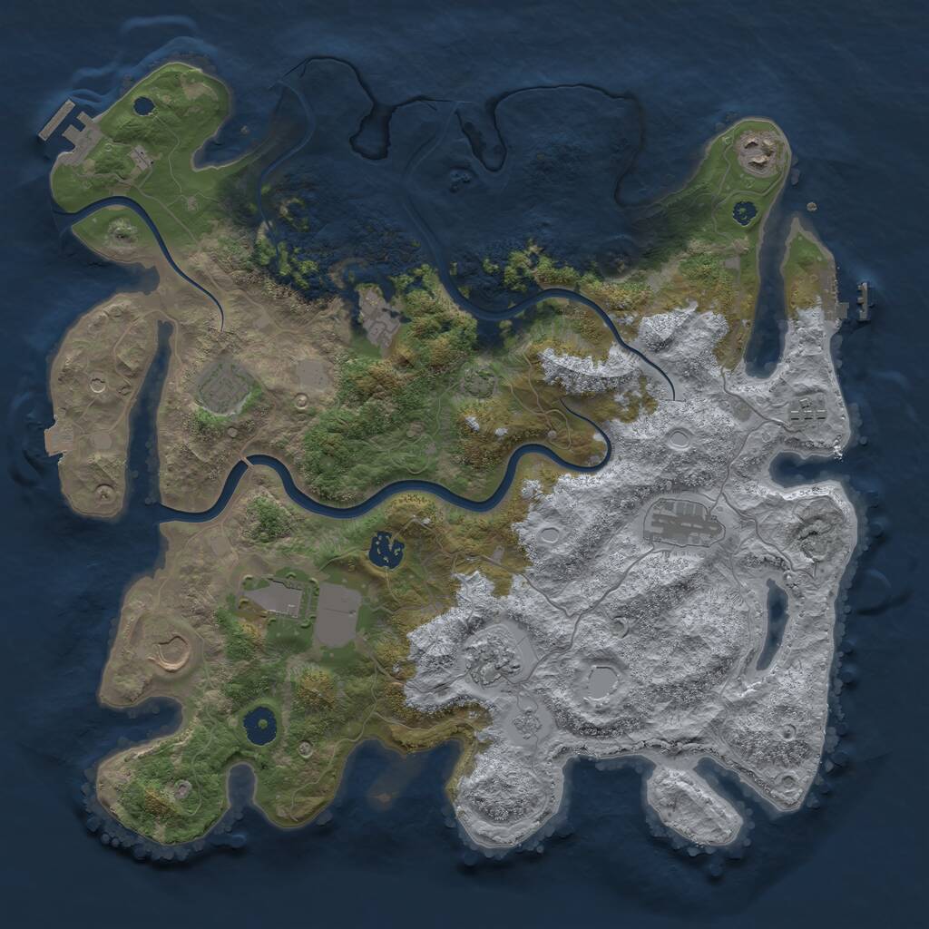 Rust Map: Procedural Map, Size: 3950, Seed: 799475, 15 Monuments