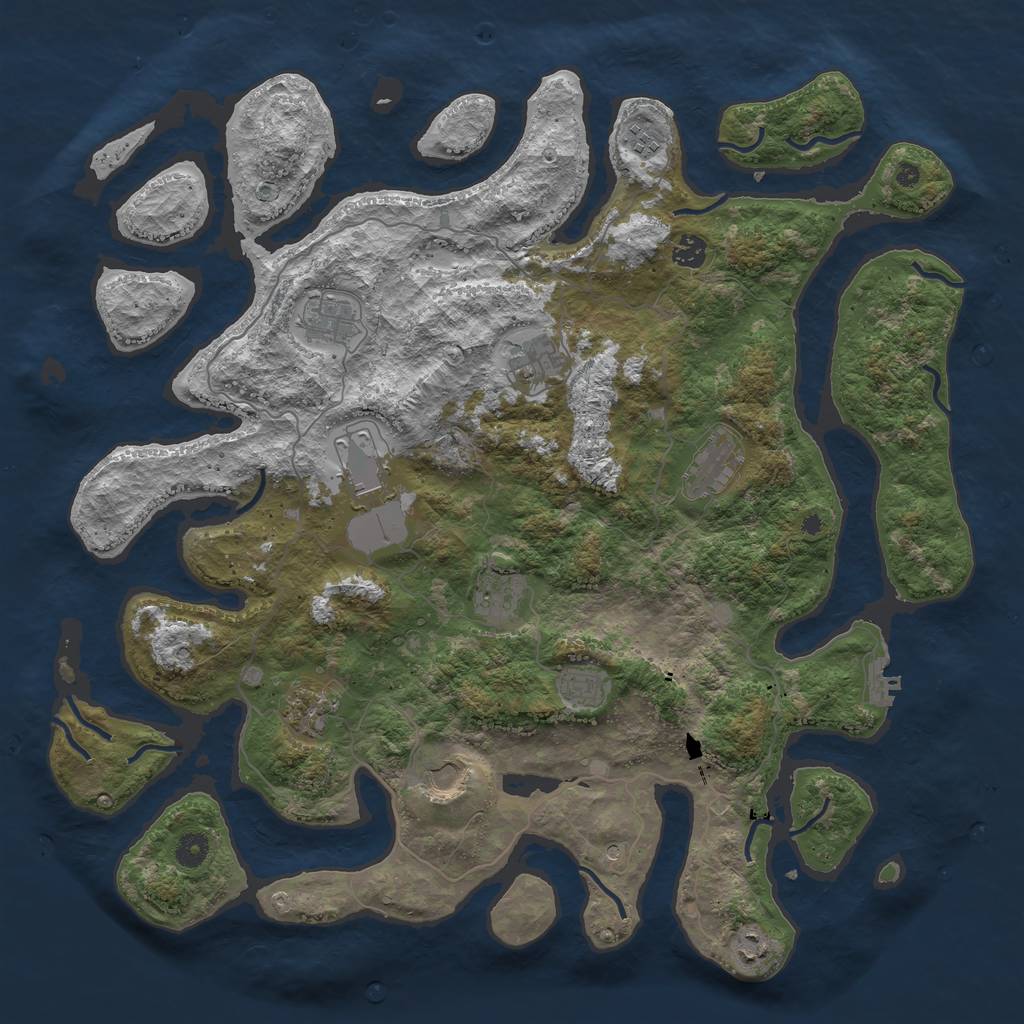 Rust Map: Procedural Map, Size: 4500, Seed: 143007, 15 Monuments