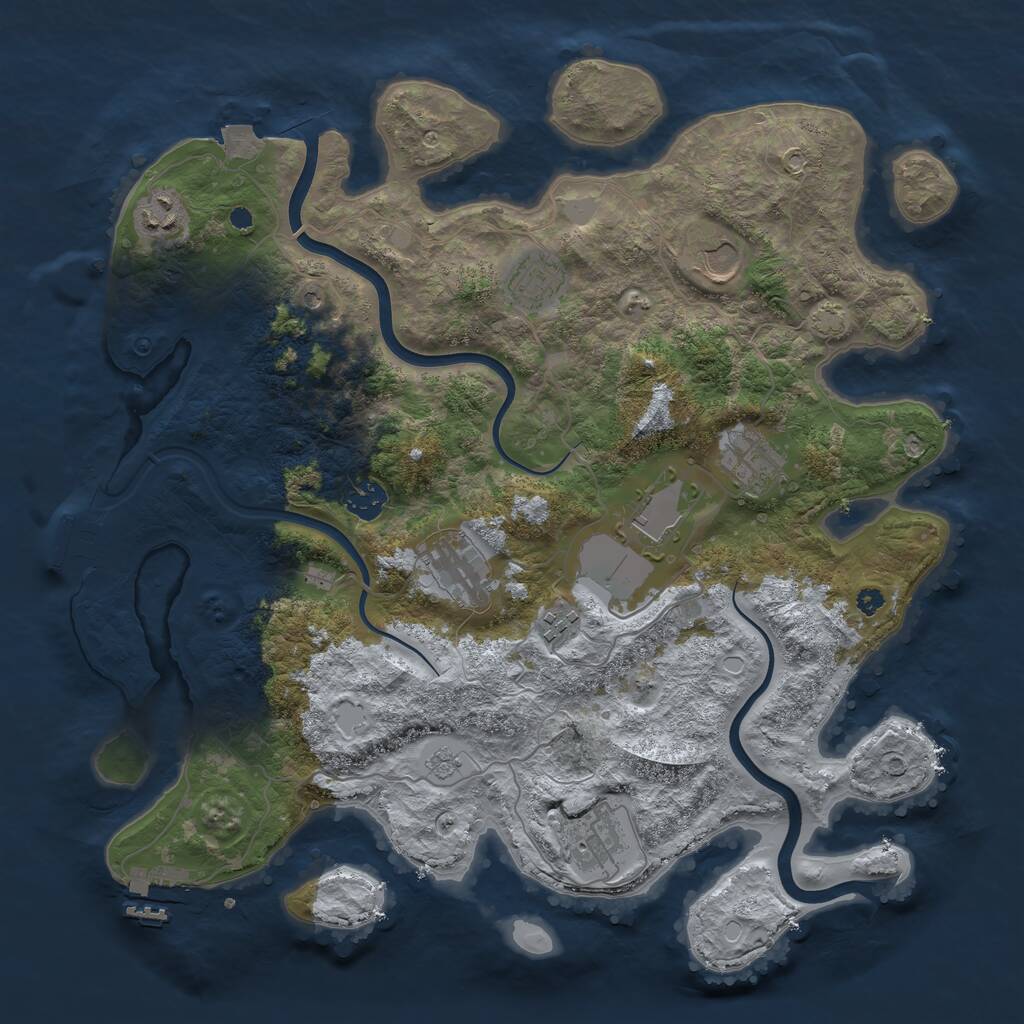 Rust Map: Procedural Map, Size: 3800, Seed: 30072021, 15 Monuments