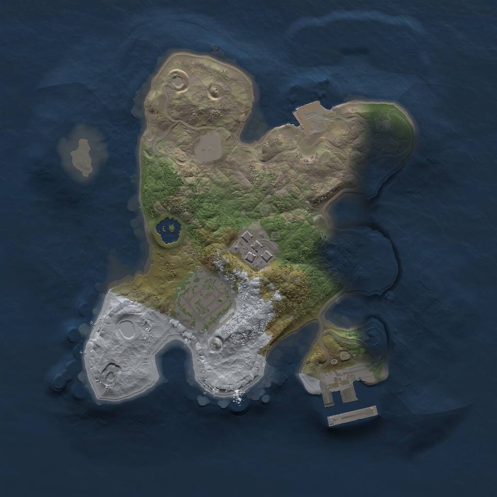 Rust Map: Procedural Map, Size: 2000, Seed: 2061981943, 4 Monuments