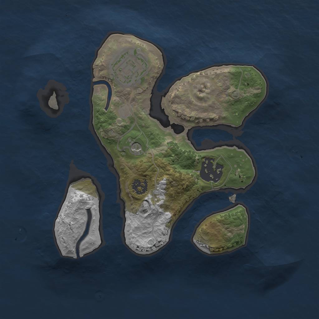 Rust Map: Procedural Map, Size: 2000, Seed: 2061981943, 5 Monuments