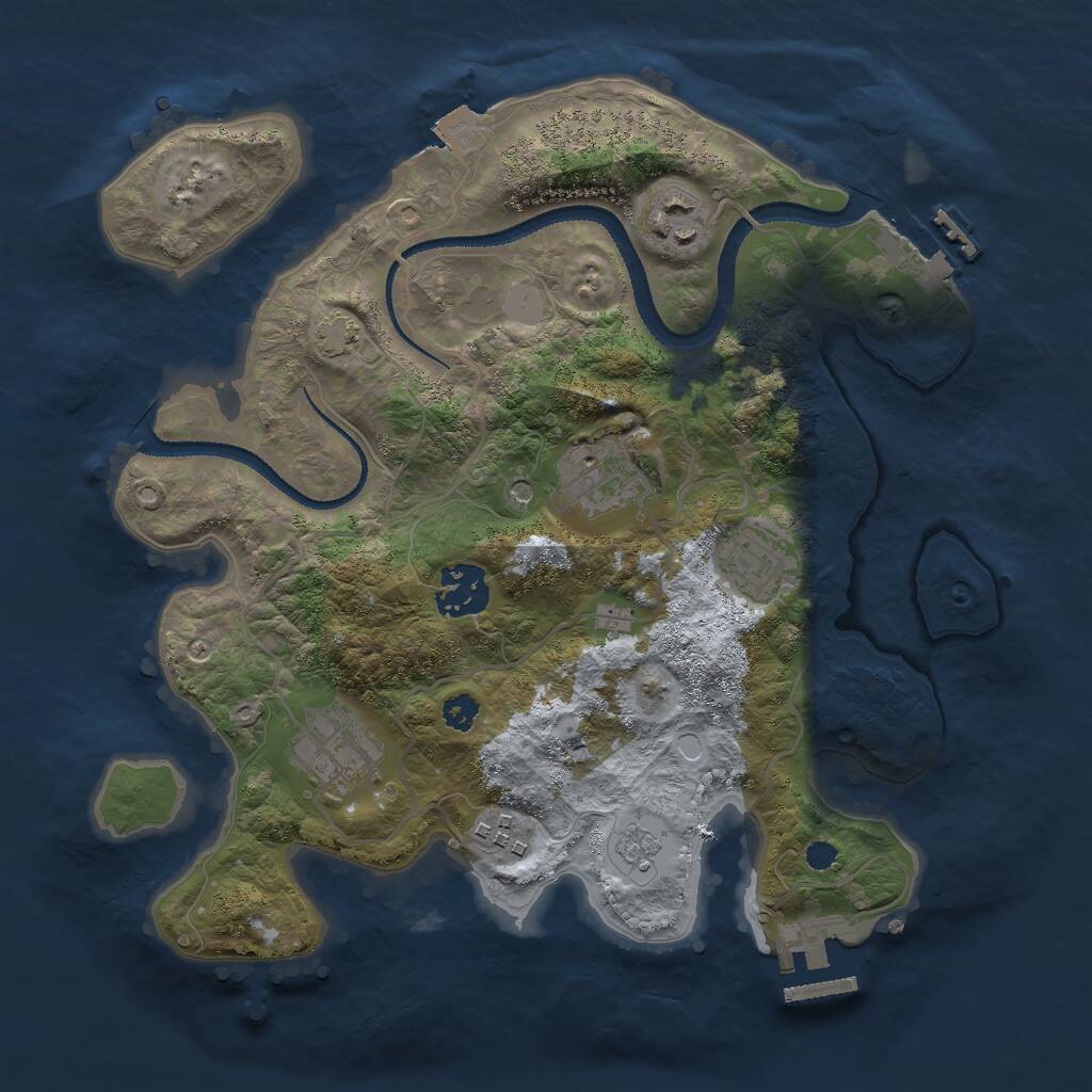 Rust Map: Procedural Map, Size: 3000, Seed: 1749777913, 12 Monuments