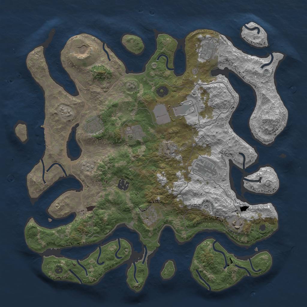 Rust Map: Procedural Map, Size: 4000, Seed: 1326, 14 Monuments