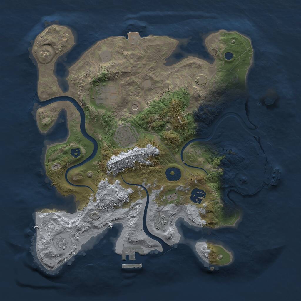 Rust Map: Procedural Map, Size: 3010, Seed: 1738471645, 10 Monuments