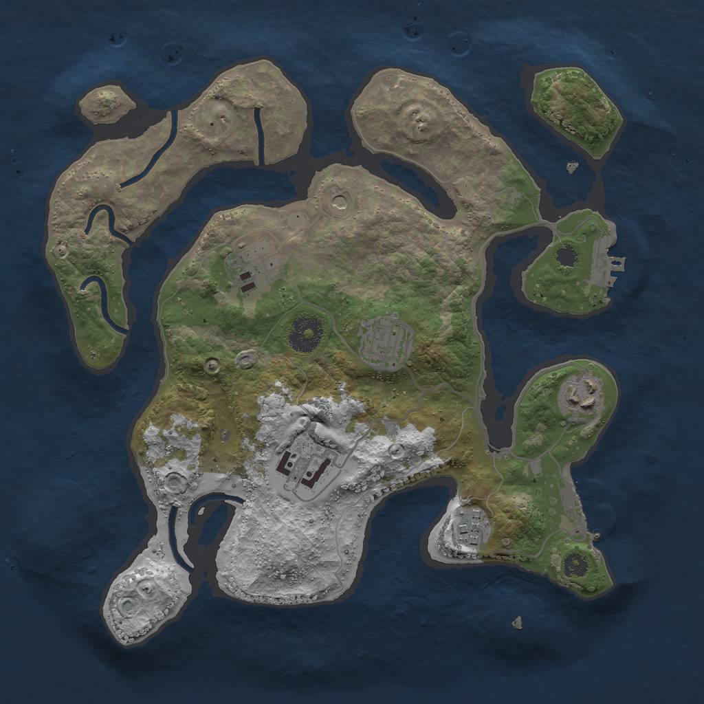 Rust Map: Procedural Map, Size: 3000, Seed: 522567083, 10 Monuments