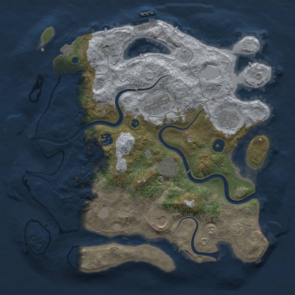 Rust Map: Procedural Map, Size: 3500, Seed: 86552, 10 Monuments