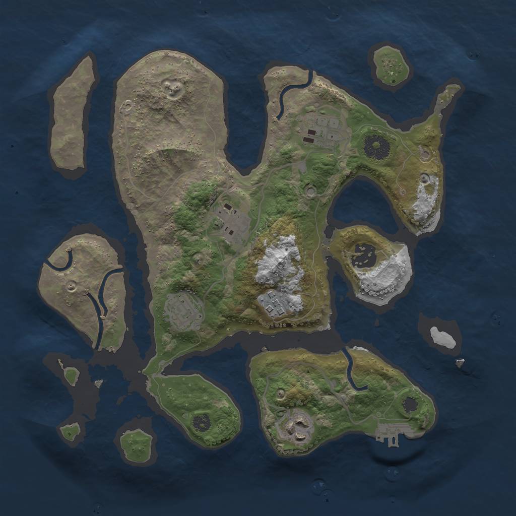 Rust Map: Procedural Map, Size: 3000, Seed: 153519, 9 Monuments