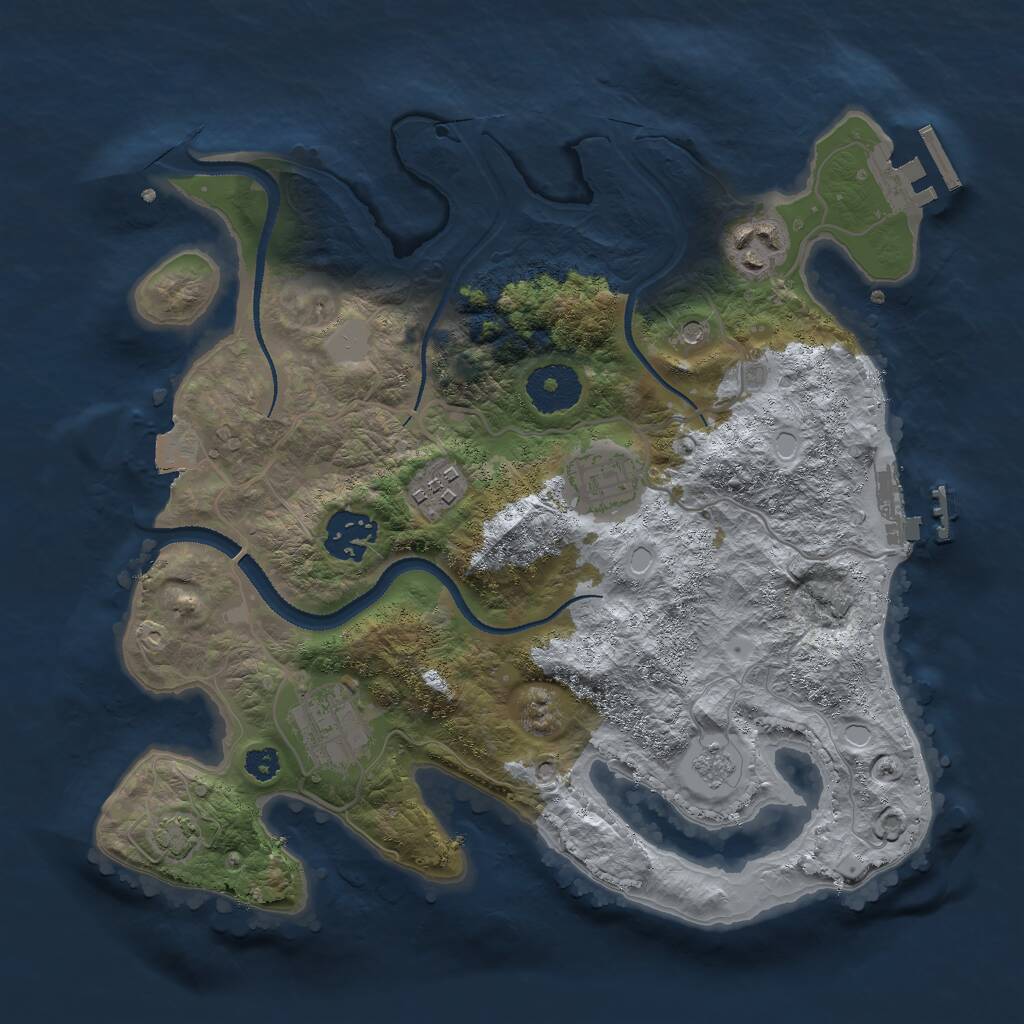 Rust Map: Procedural Map, Size: 3000, Seed: 948455, 11 Monuments