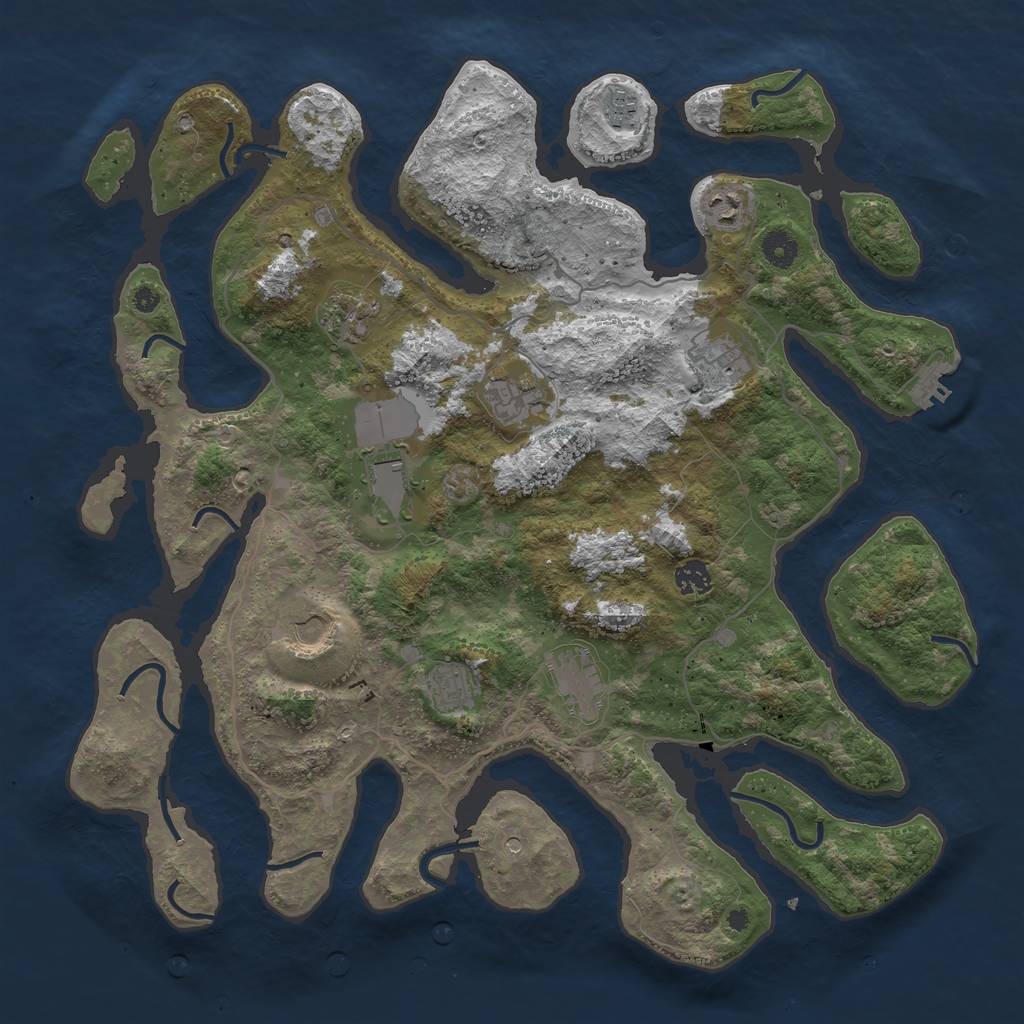 Rust Map: Procedural Map, Size: 4250, Seed: 18556, 14 Monuments