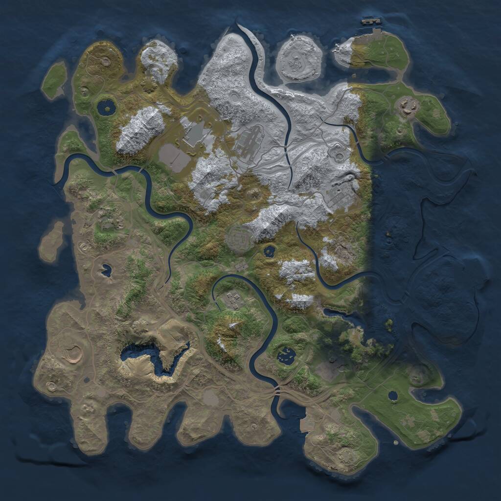 Rust Map: Procedural Map, Size: 4250, Seed: 18556, 16 Monuments
