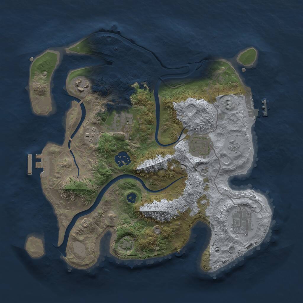 Rust Map: Procedural Map, Size: 3000, Seed: 367732254, 12 Monuments