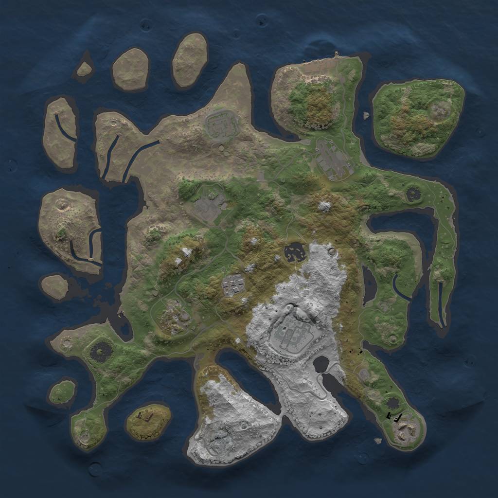 Rust Map: Procedural Map, Size: 3558, Seed: 666, 11 Monuments