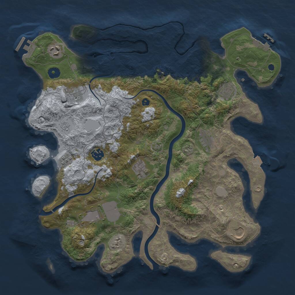 Rust Map: Procedural Map, Size: 3800, Seed: 63451, 15 Monuments