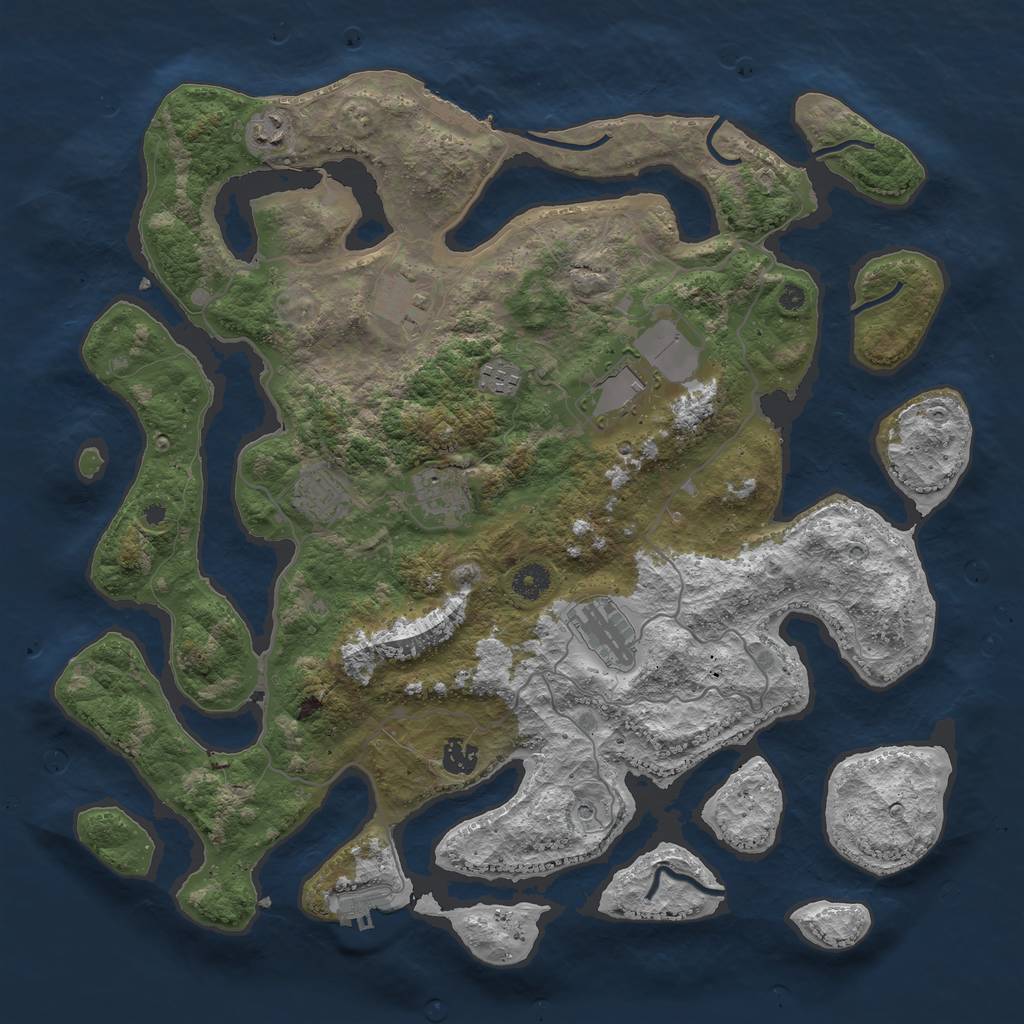 Rust Map: Procedural Map, Size: 4200, Seed: 869394, 13 Monuments