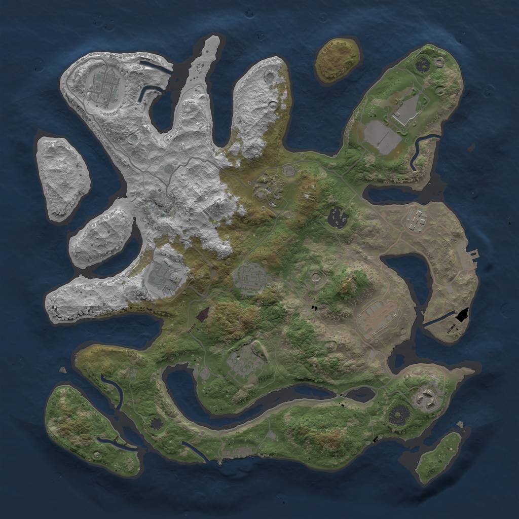 Rust Map: Procedural Map, Size: 3750, Seed: 1349056576, 15 Monuments