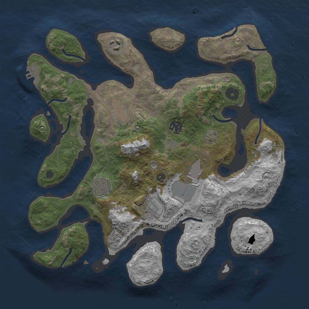 Rust Map: Procedural Map, Size: 3500, Seed: 1963004, 11 Monuments