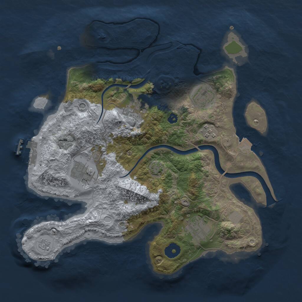 Rust Map: Procedural Map, Size: 3000, Seed: 809245367, 10 Monuments