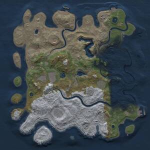 Thumbnail Rust Map: Procedural Map, Size: 4000, Seed: 2304445, 14 Monuments