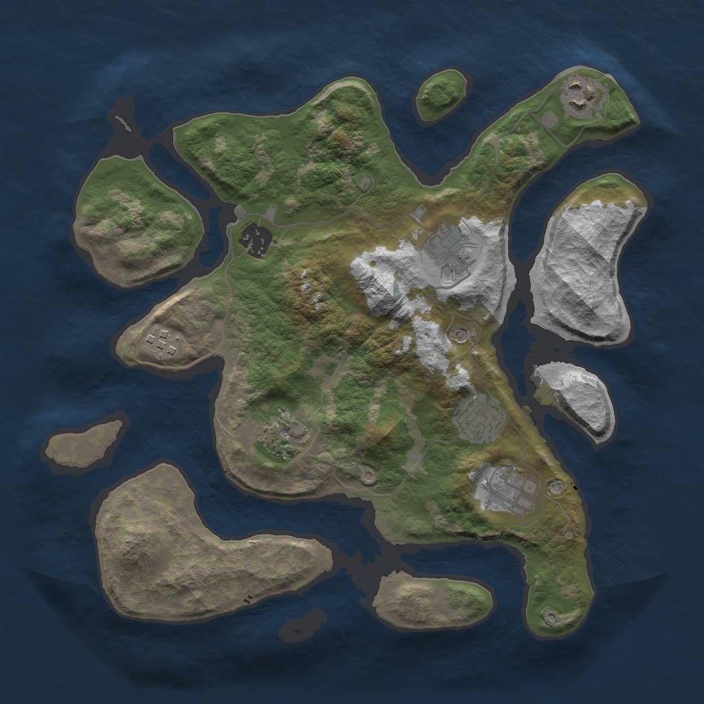 Rust Map: Barren, Size: 3300, Seed: 1337, 10 Monuments