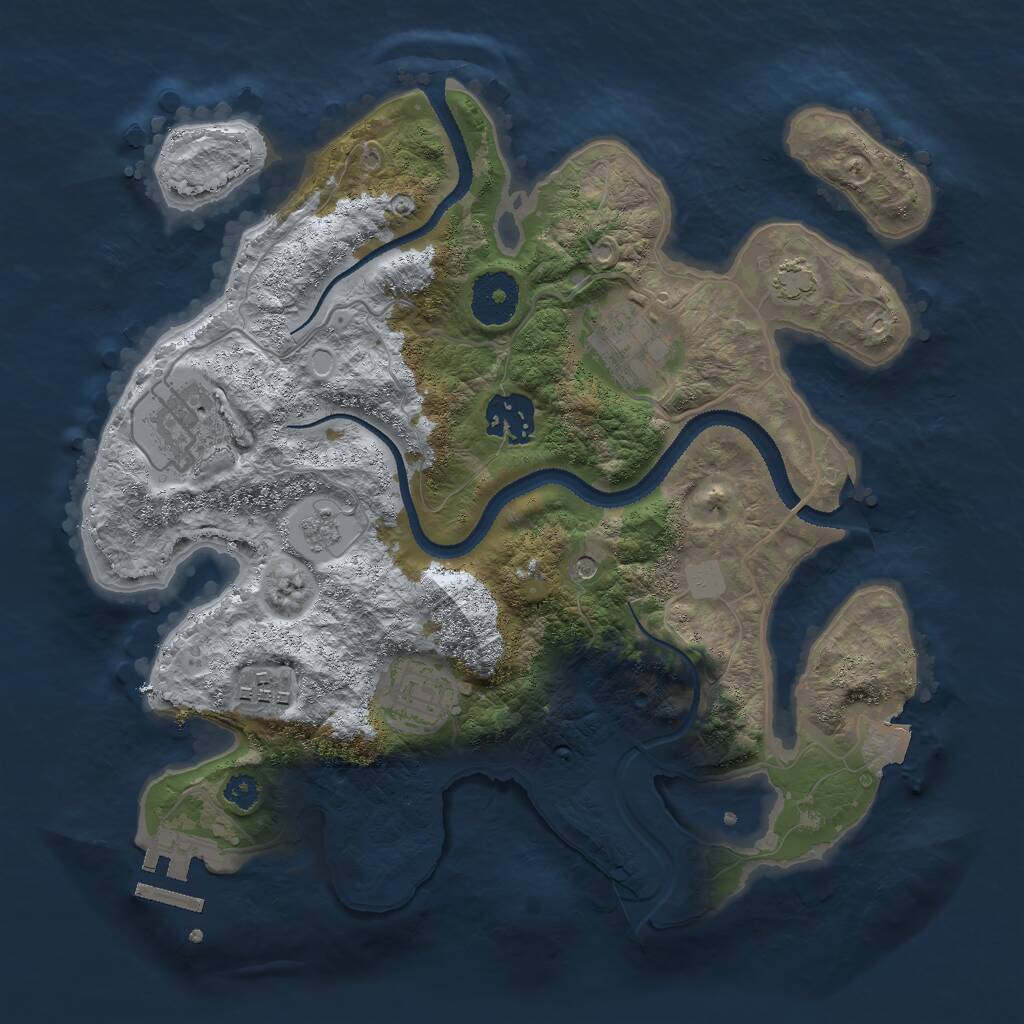 Rust Map: Procedural Map, Size: 3000, Seed: 1881331777, 10 Monuments