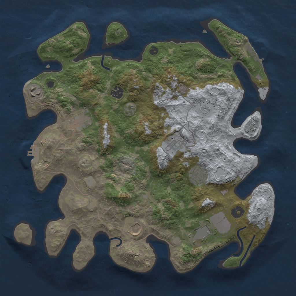 Rust Map: Procedural Map, Size: 3600, Seed: 1815497775, 15 Monuments