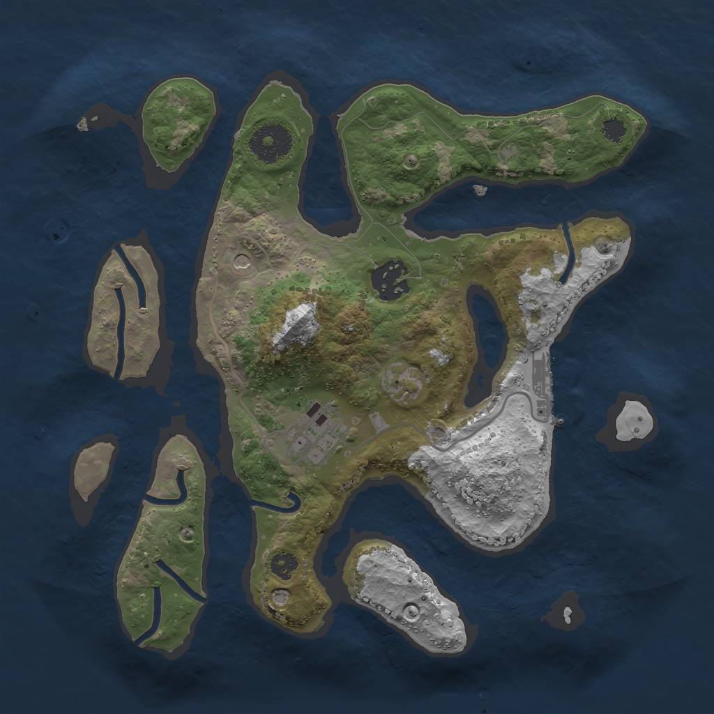 Rust Map: Procedural Map, Size: 2750, Seed: 503341535, 6 Monuments