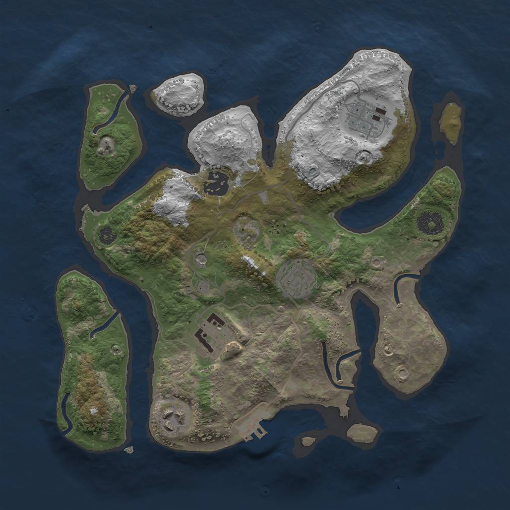 Rust Map: Procedural Map, Size: 3000, Seed: 15475568, 9 Monuments
