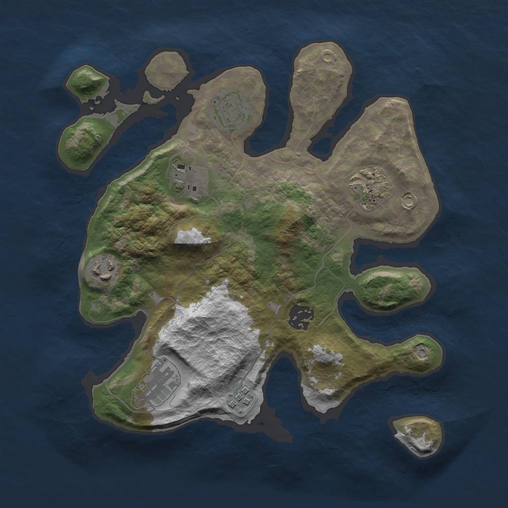 Rust Map: Barren, Size: 3000, Seed: 157431, 9 Monuments