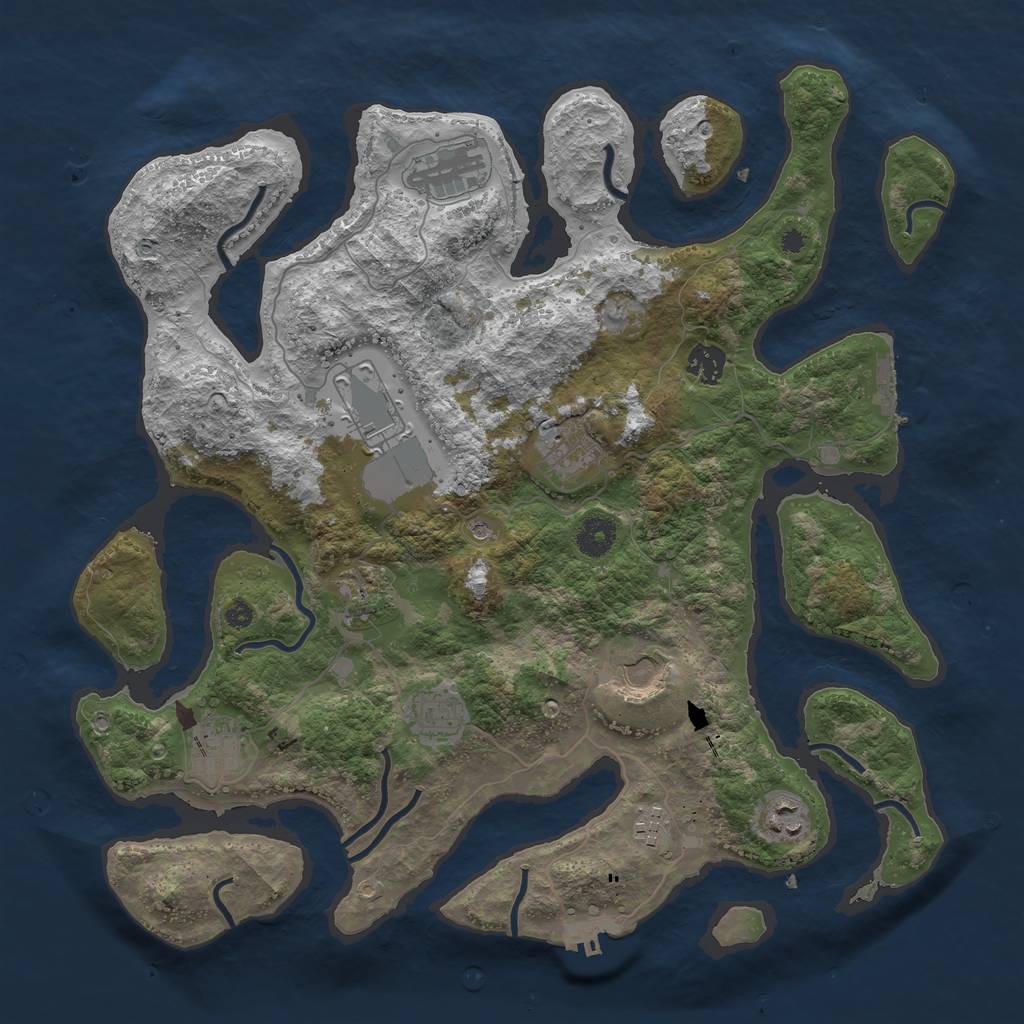 Rust Map: Procedural Map, Size: 3900, Seed: 2021, 15 Monuments