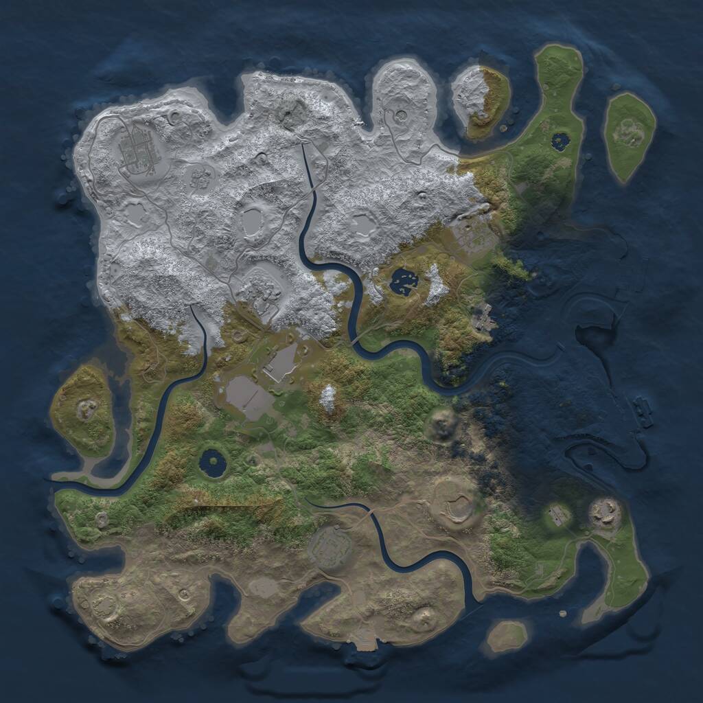 Rust Map: Procedural Map, Size: 3900, Seed: 2021, 15 Monuments