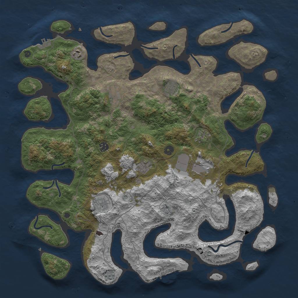 Rust Map: Procedural Map, Size: 4600, Seed: 2684214, 14 Monuments