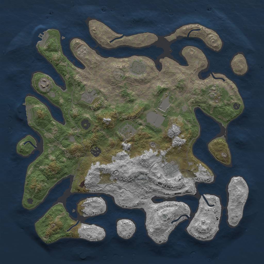 Rust Map: Procedural Map, Size: 4000, Seed: 549714679, 14 Monuments