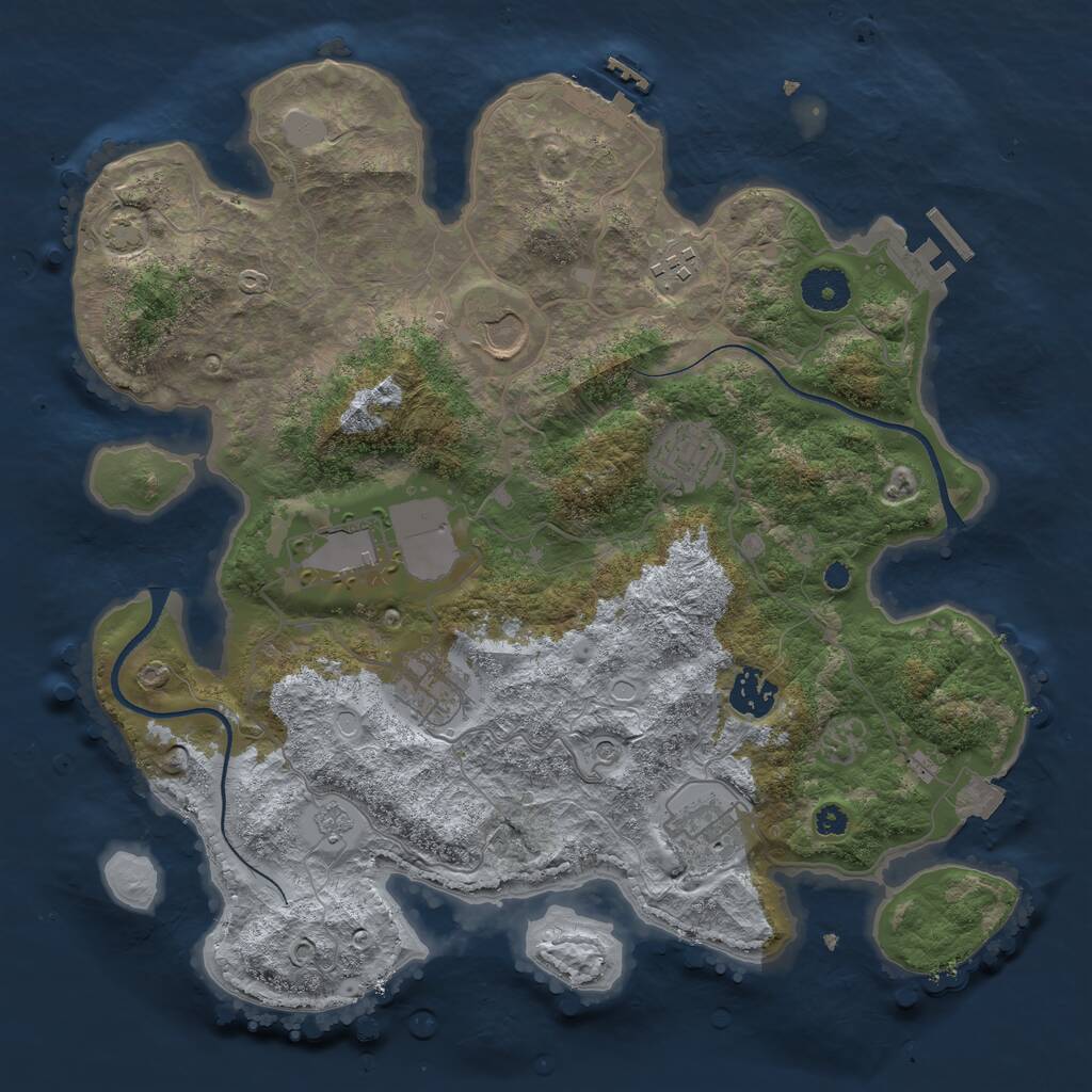 Rust Map: Procedural Map, Size: 3500, Seed: 1500655980, 13 Monuments