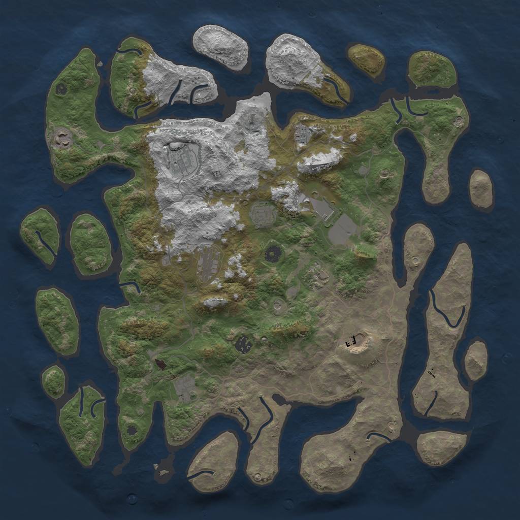 Rust Map: Procedural Map, Size: 4600, Seed: 22774, 13 Monuments