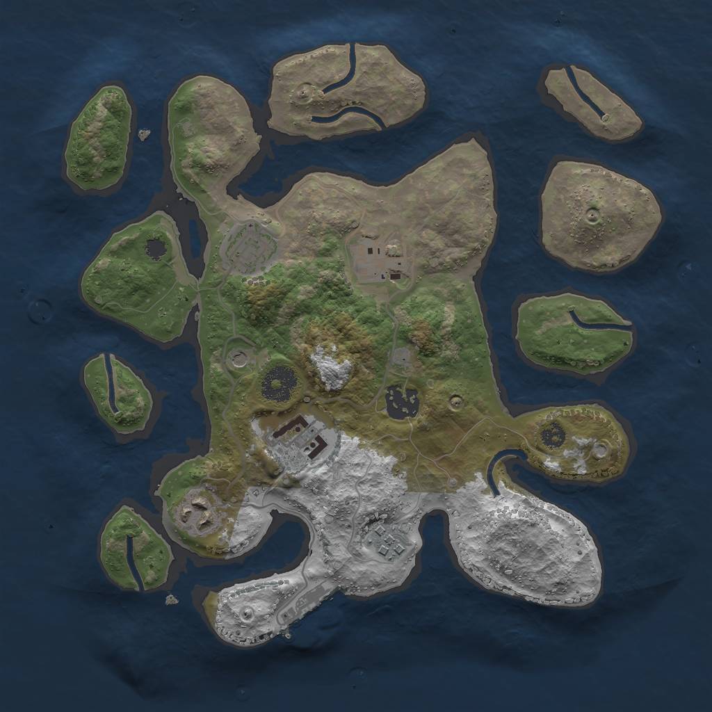 Rust Map: Procedural Map, Size: 3000, Seed: 1717409652, 10 Monuments