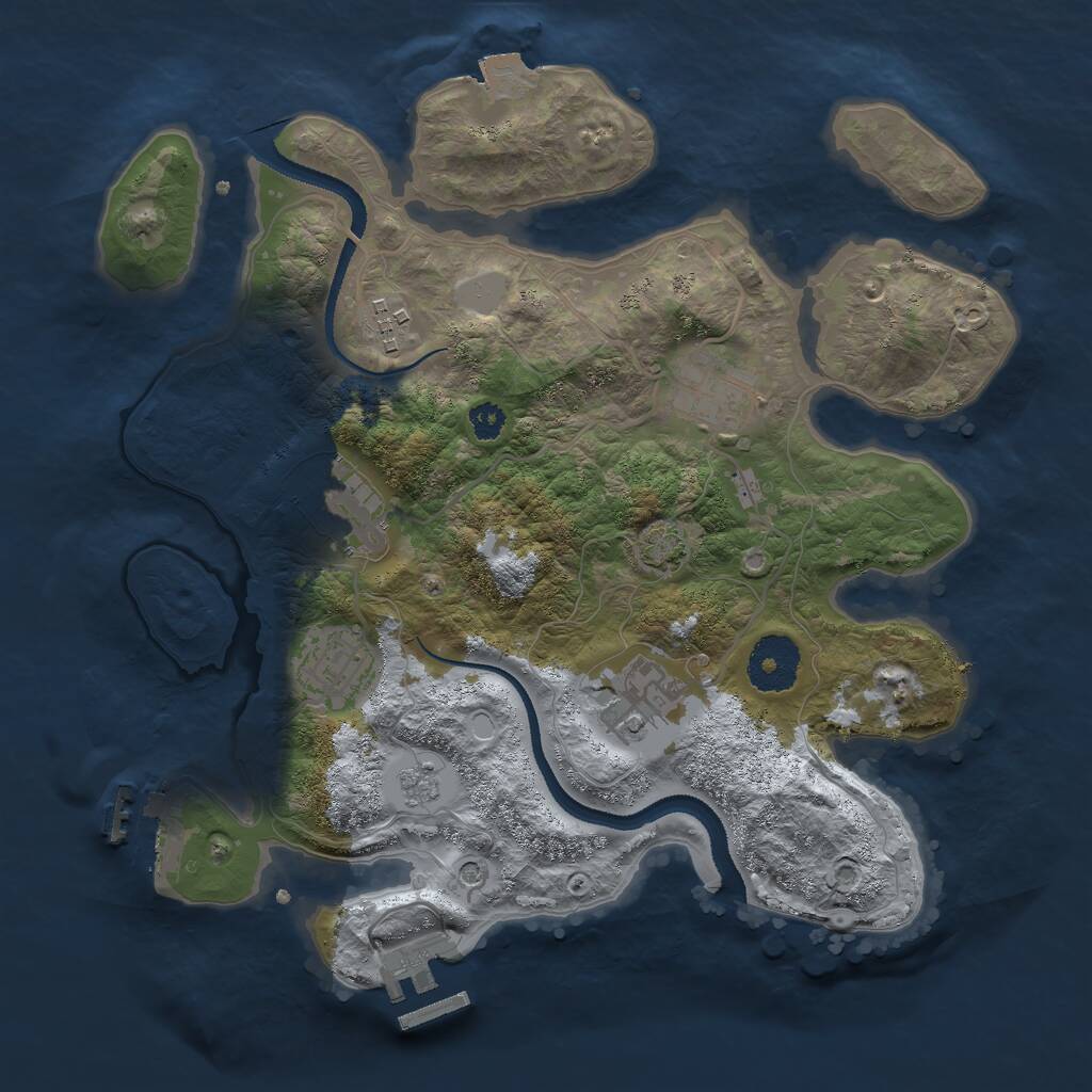 Rust Map: Procedural Map, Size: 3000, Seed: 1717409652, 11 Monuments