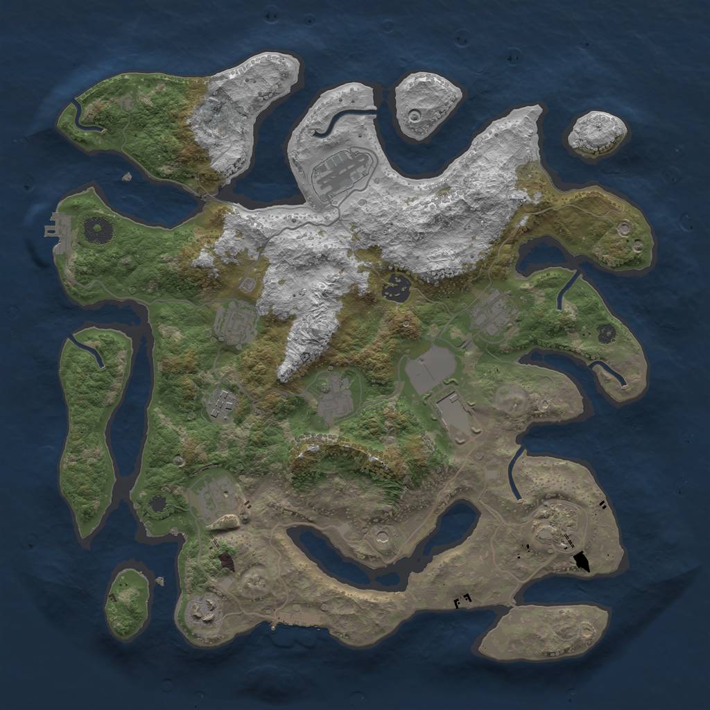 Rust Map: Procedural Map, Size: 3750, Seed: 682198608, 15 Monuments