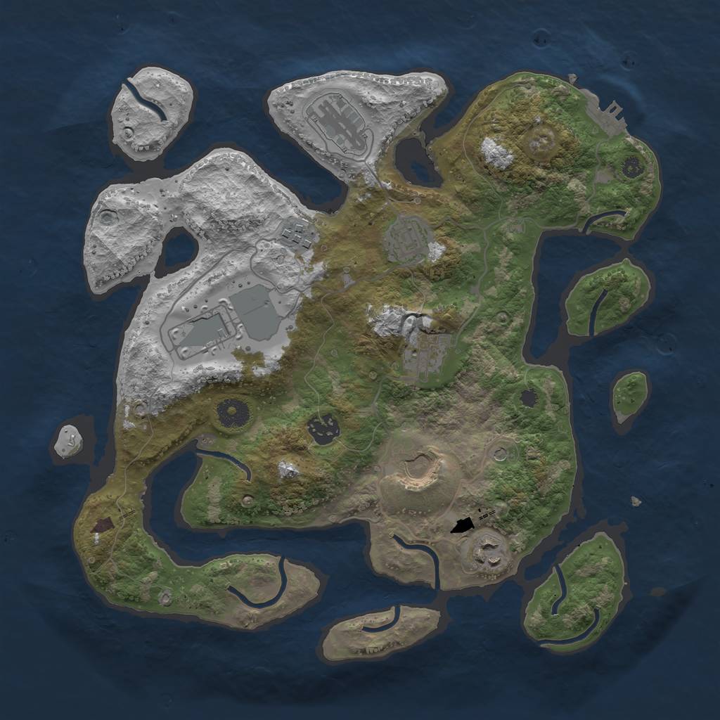 Rust Map: Procedural Map, Size: 3500, Seed: 1897299788, 12 Monuments